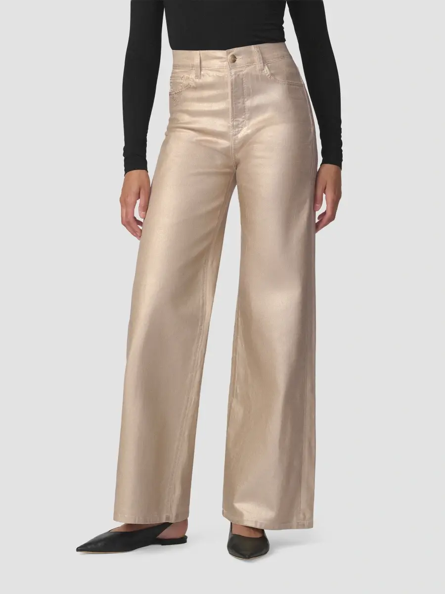 Joe's Jeans Women's Mia Foiled Cotton High-Rise Wide-Leg Jeans | Thumbnail 4 Joe's Jeans Women's Mia Foiled Cotton High-Rise Wide-Leg Jeans | Thumbnail 4