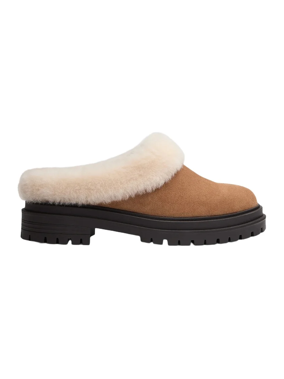rag & bone Women's Bedford 45MM Suede & Shearling Clogs - Toffee Suede