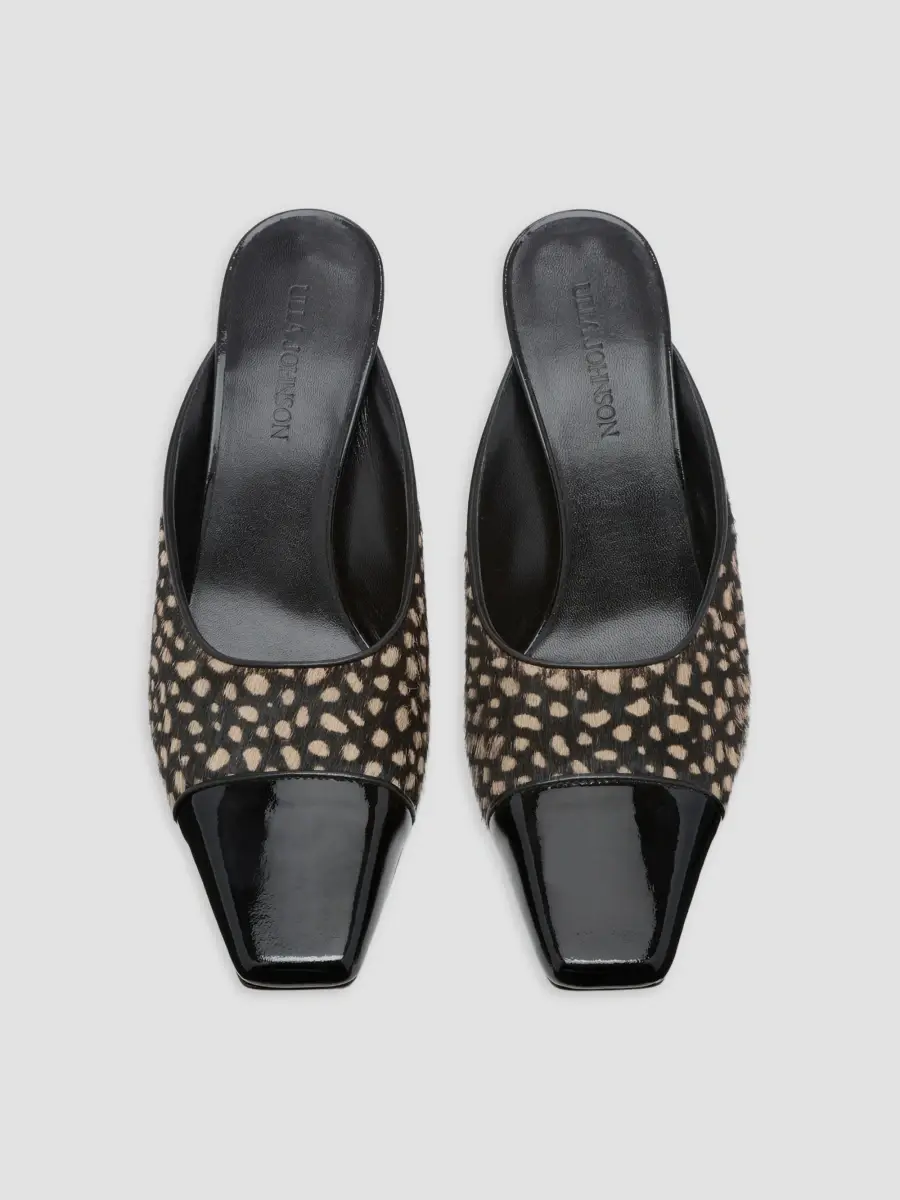 Ulla Johnson Women's Carlyle Spotted Calf Hair Mules | Thumbnail 3