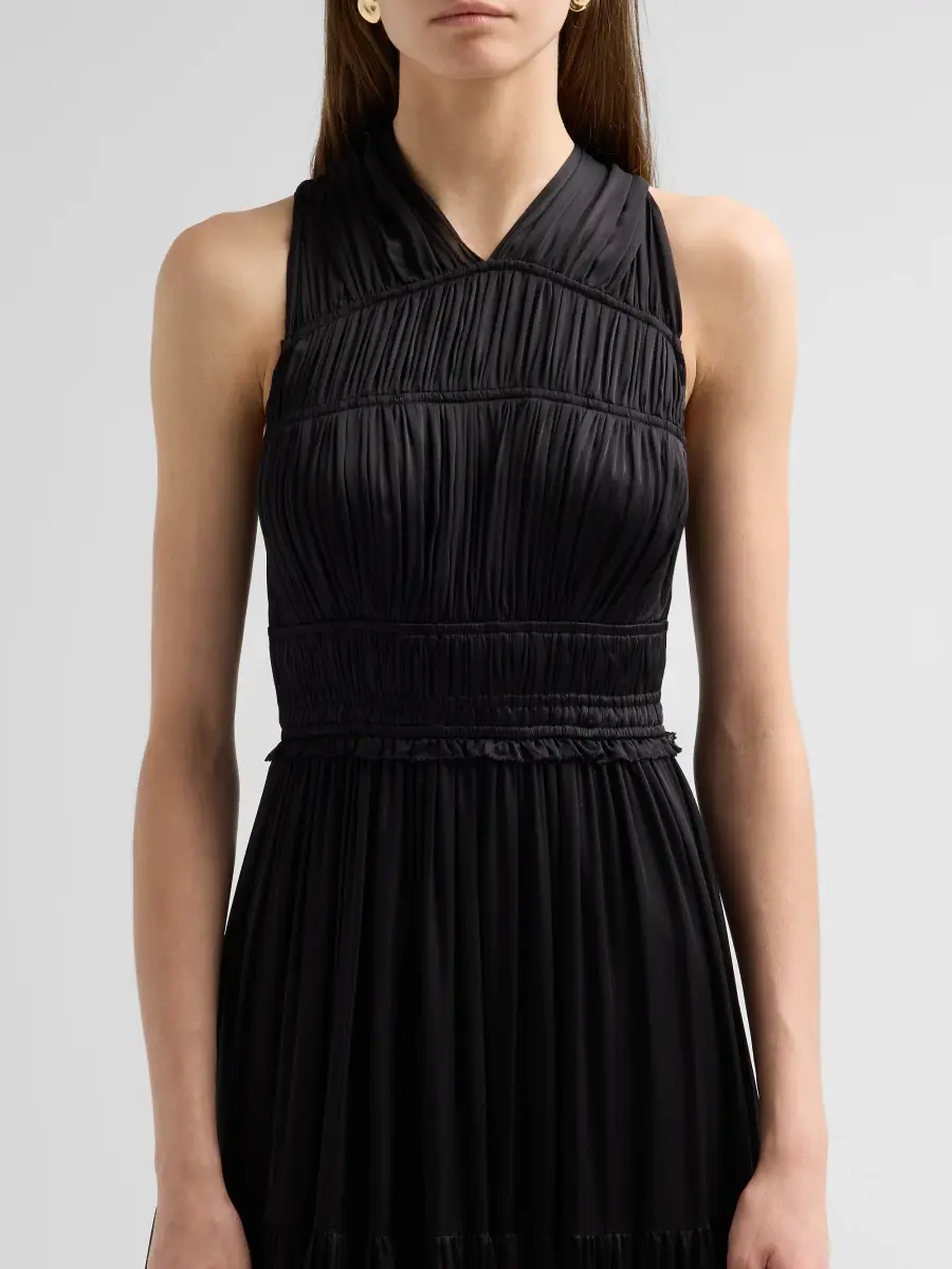 Ulla Johnson Women's Freesia Ruched Silk V-Neck Gown | Thumbnail 5 Ulla Johnson Women's Freesia Ruched Silk V-Neck Gown | Thumbnail 5