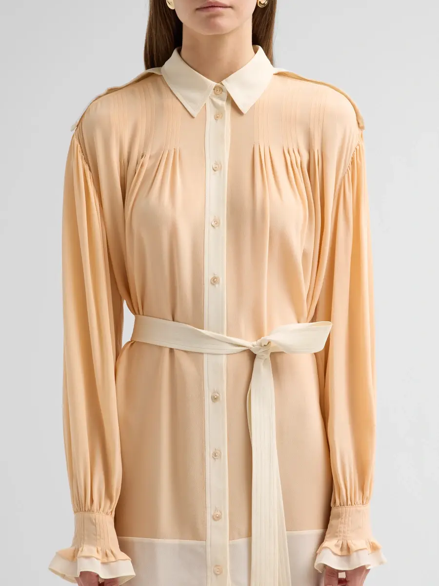 Ulla Johnson Women's Linnea Silk Self-Belt Mini Shirtdress | Thumbnail 5 Ulla Johnson Women's Linnea Silk Self-Belt Mini Shirtdress | Thumbnail 5