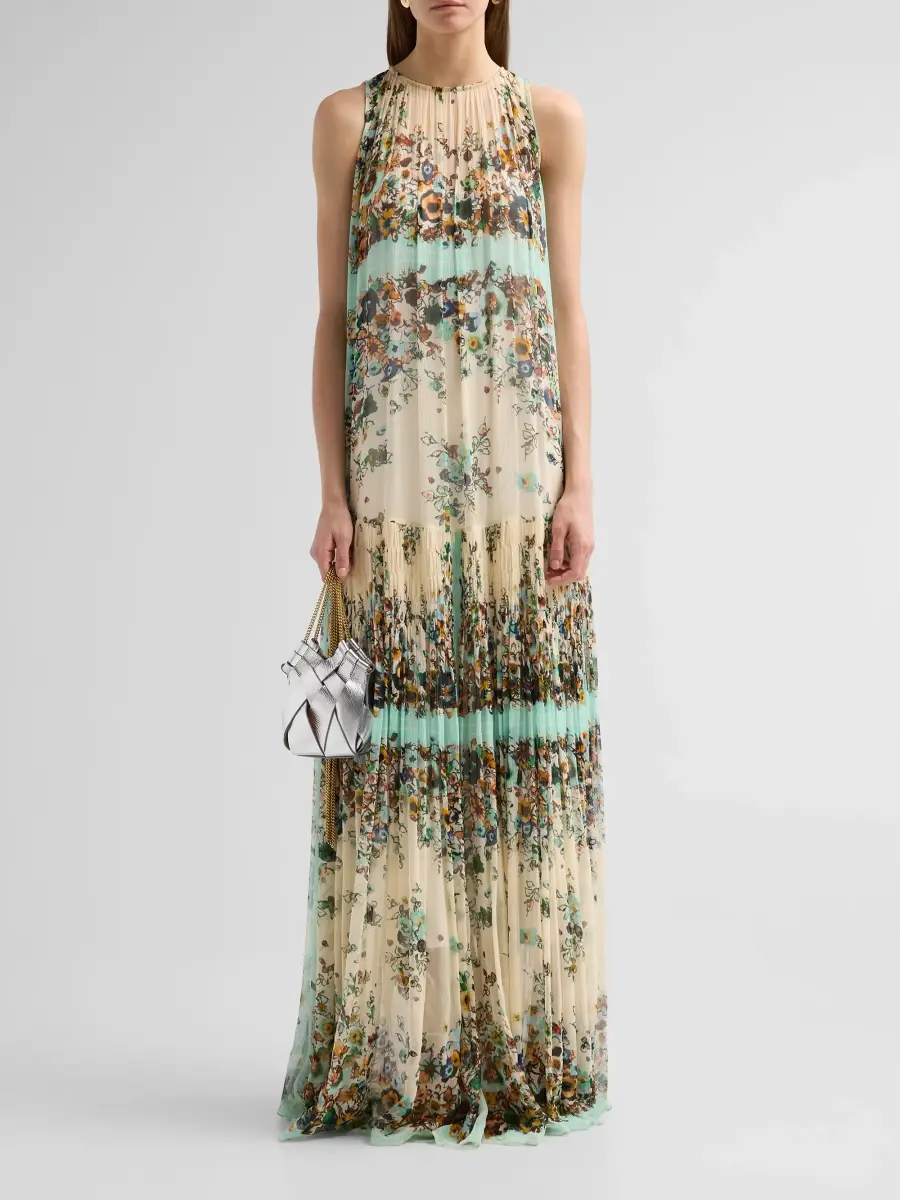Ulla Johnson Women's Gossamer Floral Crinkle Silk A-line Gown | Thumbnail 2 Ulla Johnson Women's Gossamer Floral Crinkle Silk A-line Gown | Thumbnail 2