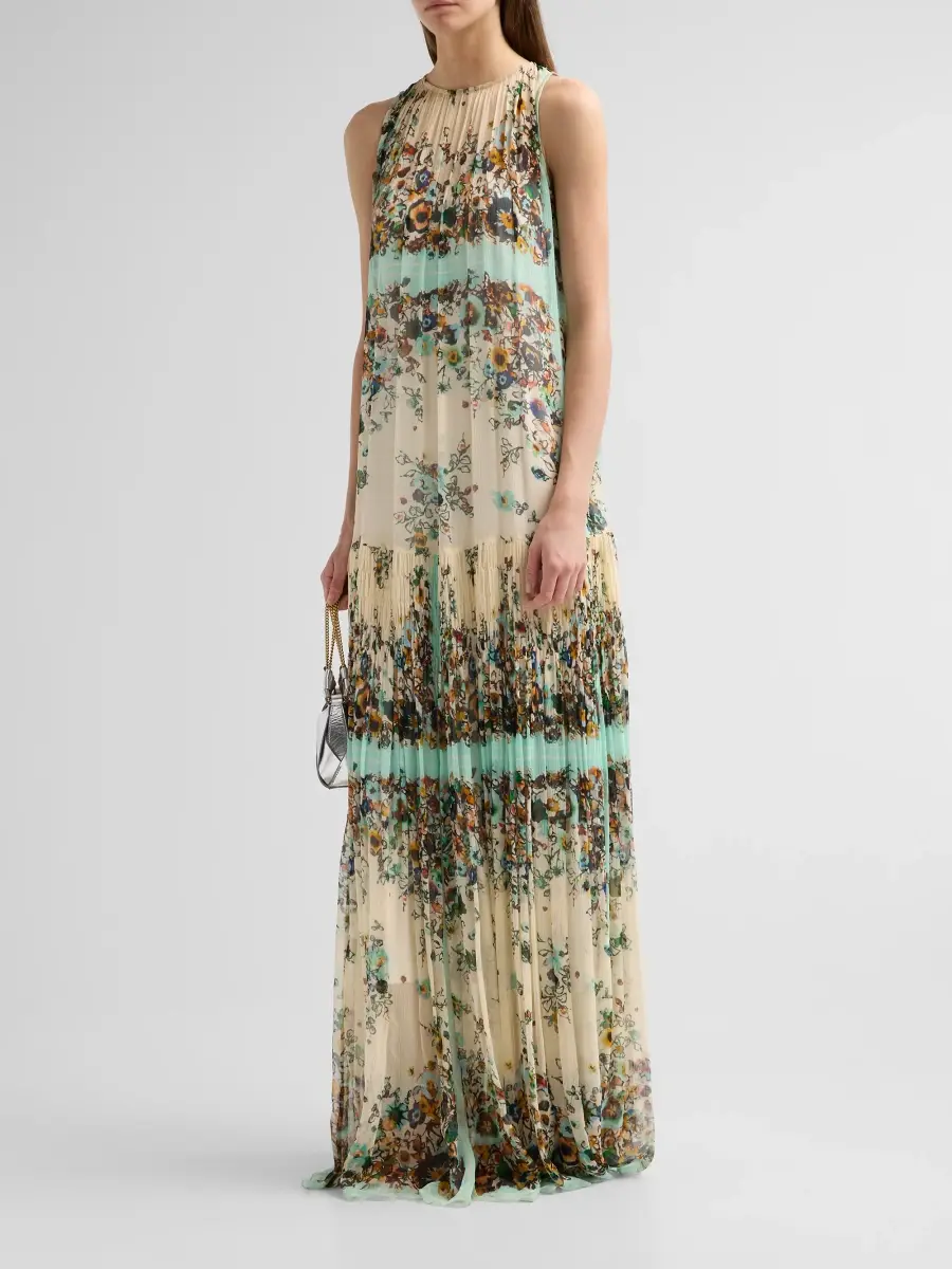 Ulla Johnson Women's Gossamer Floral Crinkle Silk A-line Gown | Thumbnail 4 Ulla Johnson Women's Gossamer Floral Crinkle Silk A-line Gown | Thumbnail 4