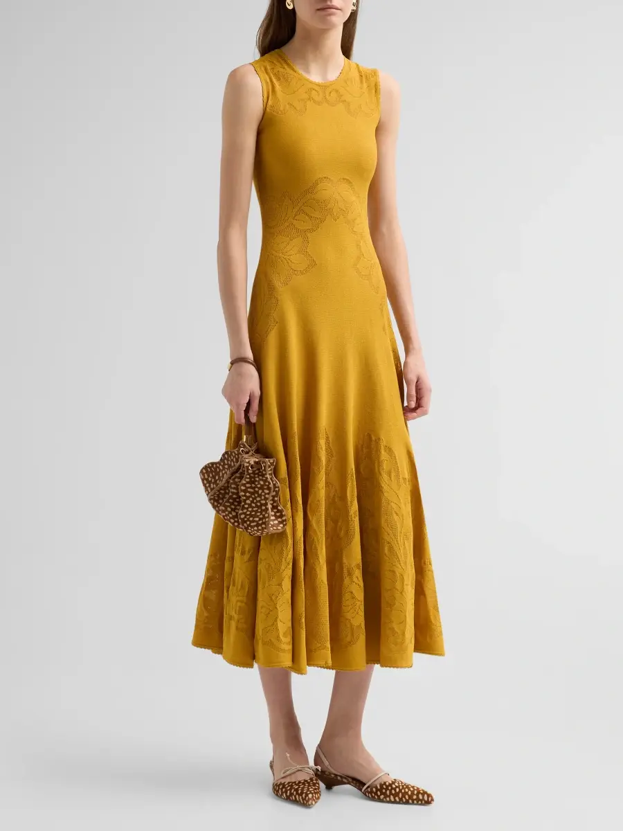 Ulla Johnson Women's Corinthia Knit A-Line Midi Dress | Thumbnail 4 Ulla Johnson Women's Corinthia Knit A-Line Midi Dress | Thumbnail 4