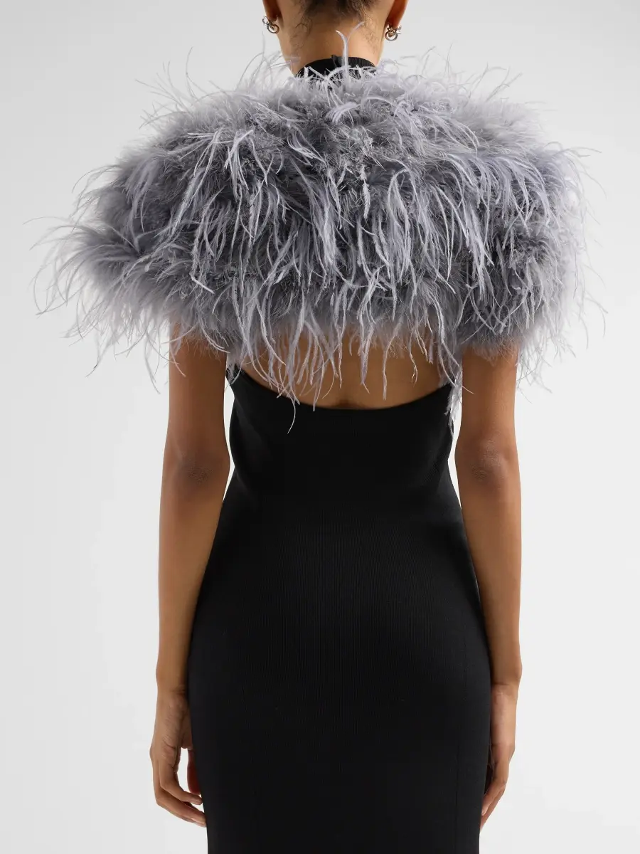 Milly Women's Feather Cap-Sleeve Bolero | Thumbnail 3