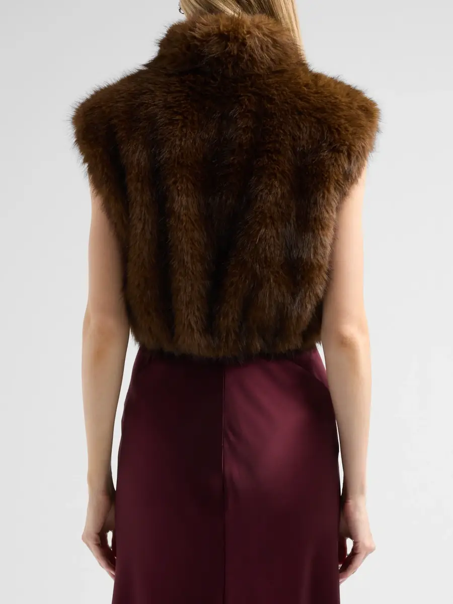Milly Women's Elinor Faux Fur Vest | Thumbnail 3