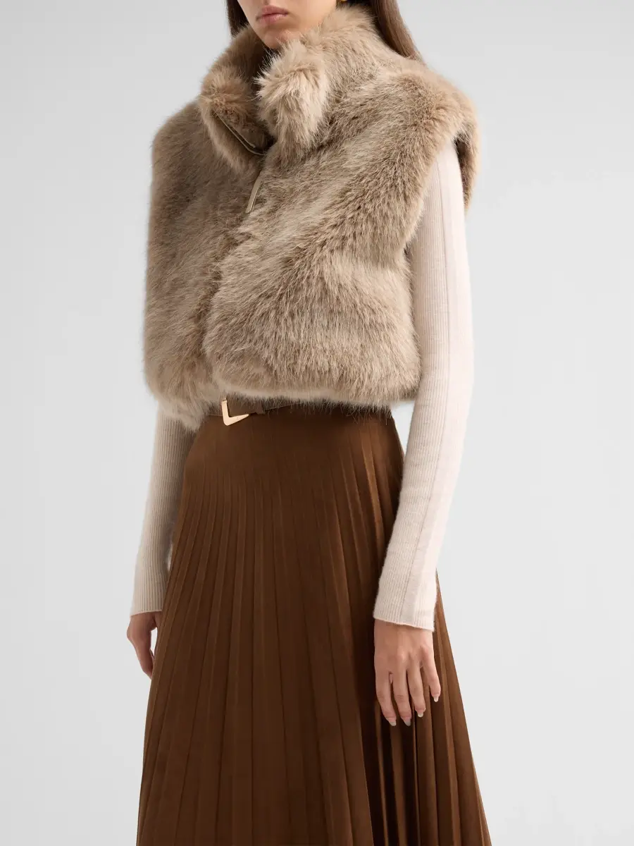 Milly Women's Elinor Faux-Fur Vest | Thumbnail 4 Milly Women's Elinor Faux-Fur Vest | Thumbnail 4