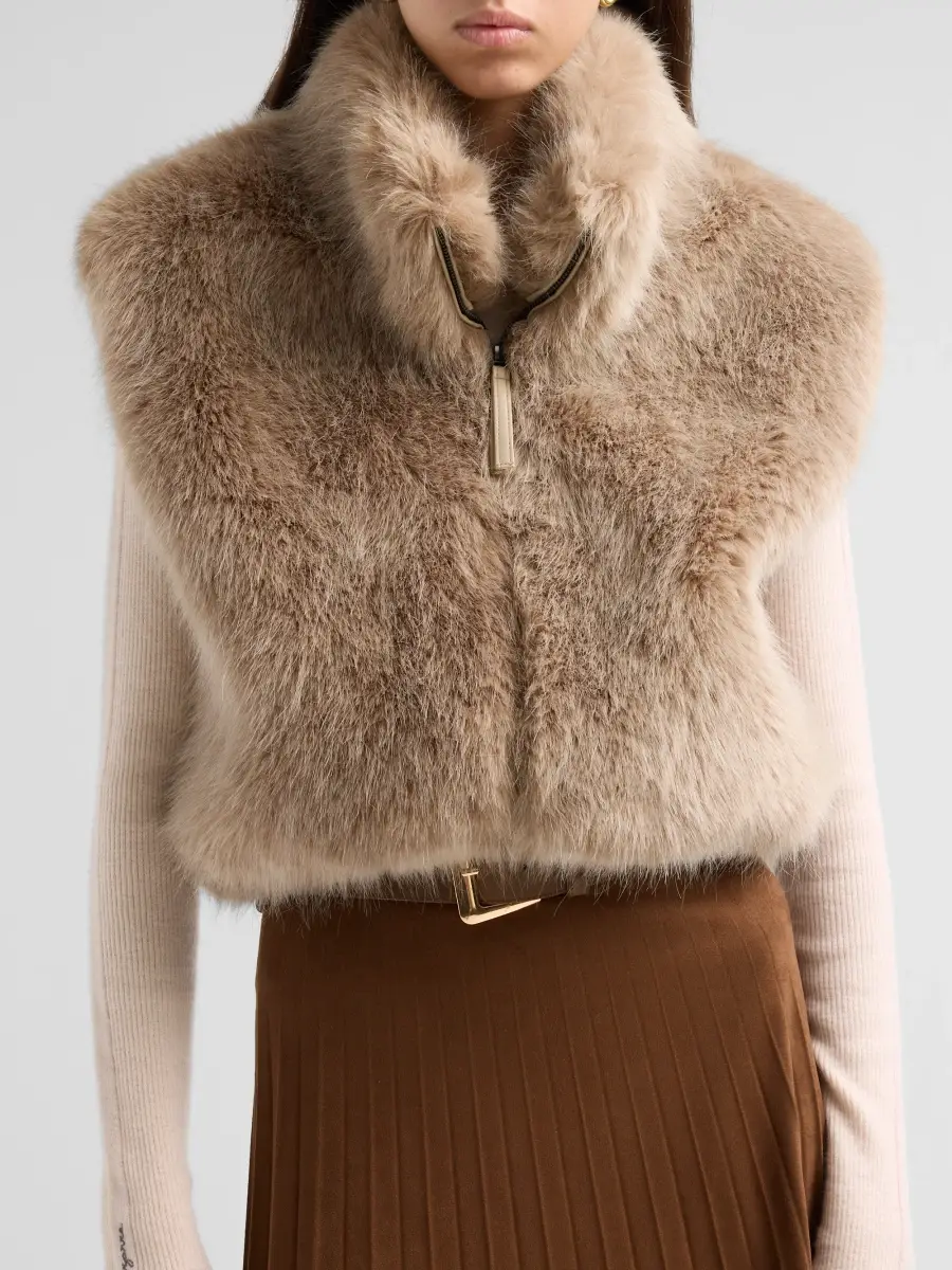 Milly Women's Elinor Faux-Fur Vest | Thumbnail 5 Milly Women's Elinor Faux-Fur Vest | Thumbnail 5