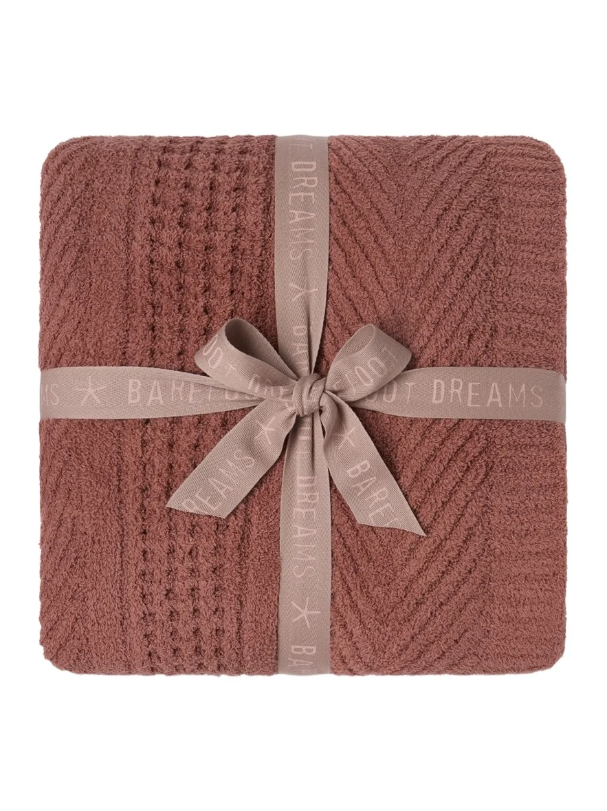 Barefoot Dreams CozyChic Holiday Waffle Cable Throw Blanket