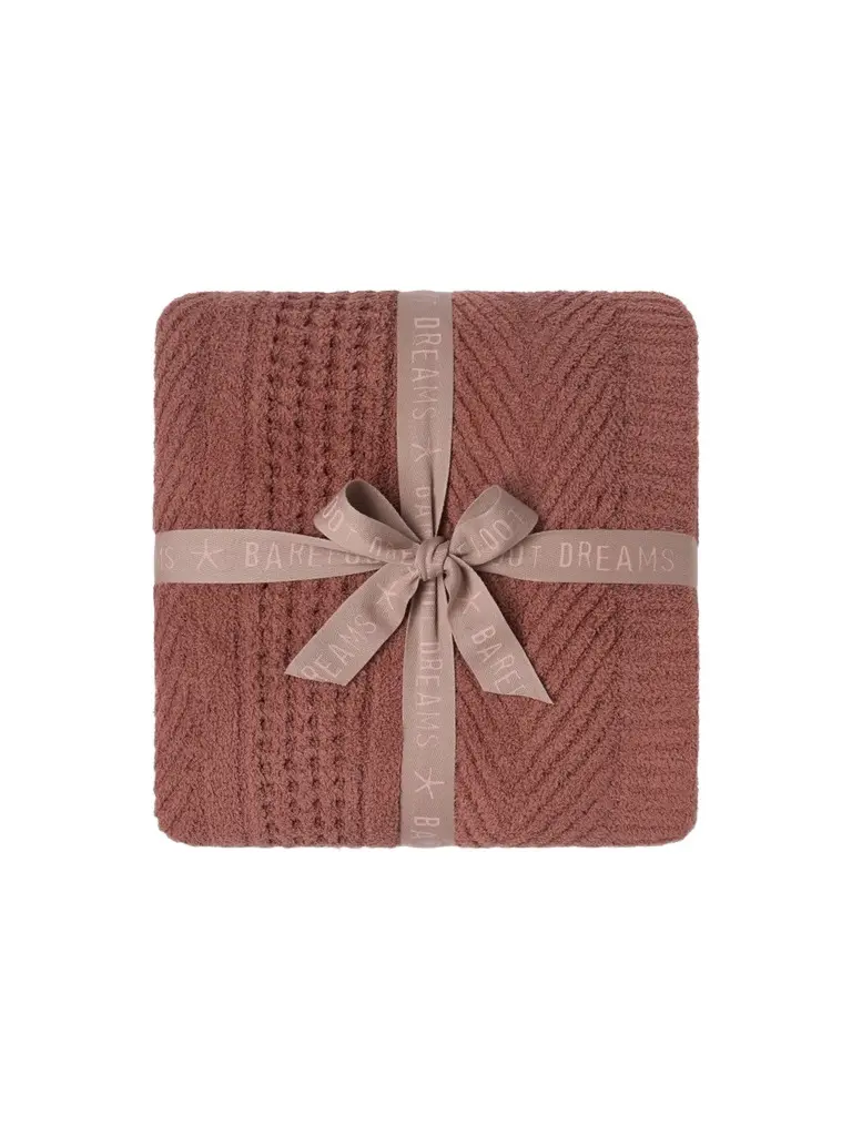 Barefoot Dreams CozyChic Holiday Waffle Cable Throw Blanket