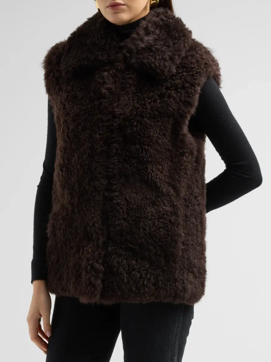 Yves Salomon Women's Shearling Zip Gilet | Thumbnail 4