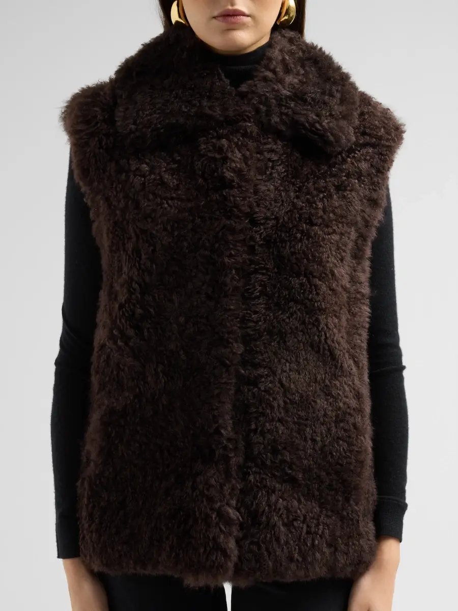 Yves Salomon Women's Shearling Zip Gilet | Thumbnail 5