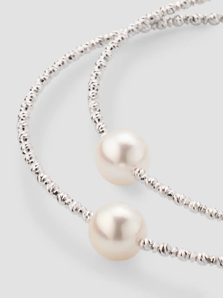 Pearls By Shari Women's 18K Yellow Gold Large Akoya Pearl Hoop Earrings | Thumbnail 3 Pearls By Shari Women's 18K Yellow Gold Large Akoya Pearl Hoop Earrings | Thumbnail 3
