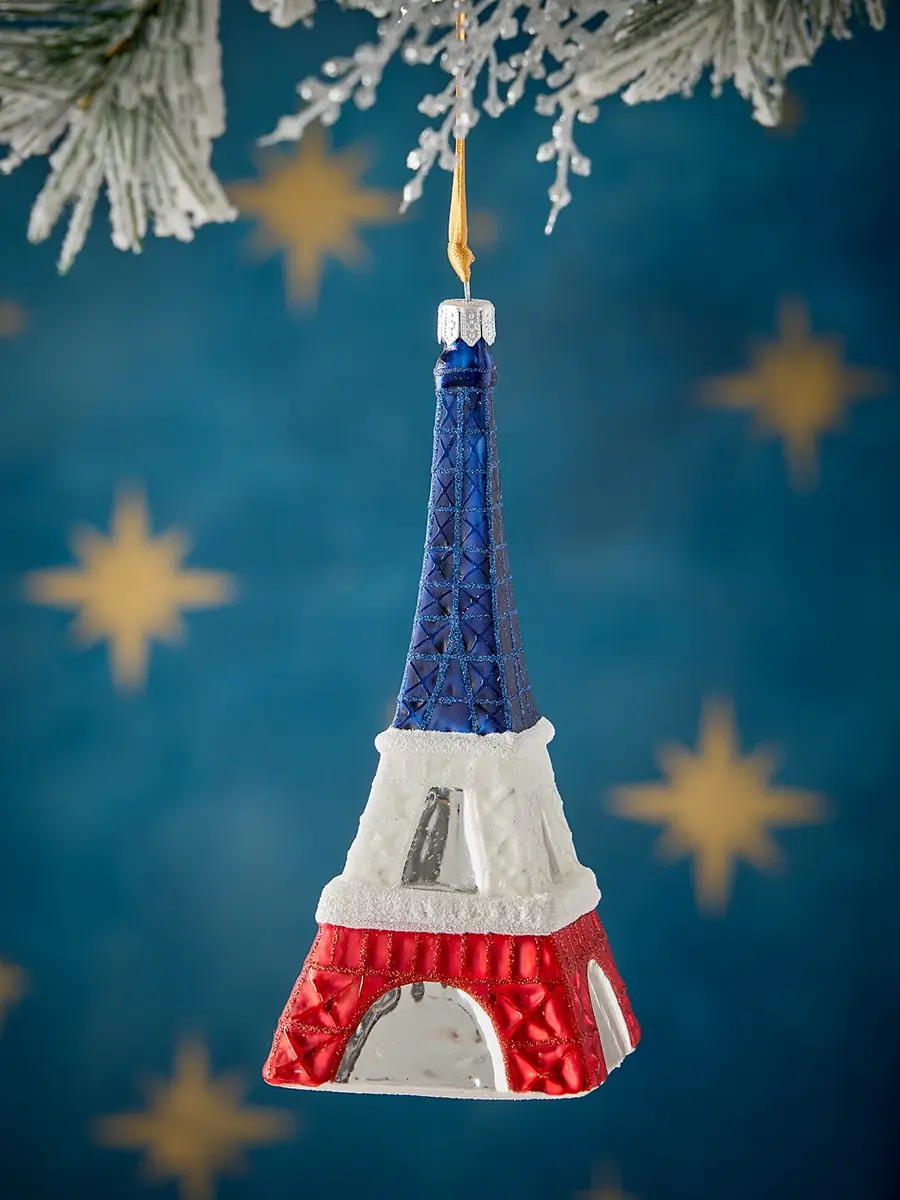 Exclusively Ours Eiffel Tower Glass Ornament