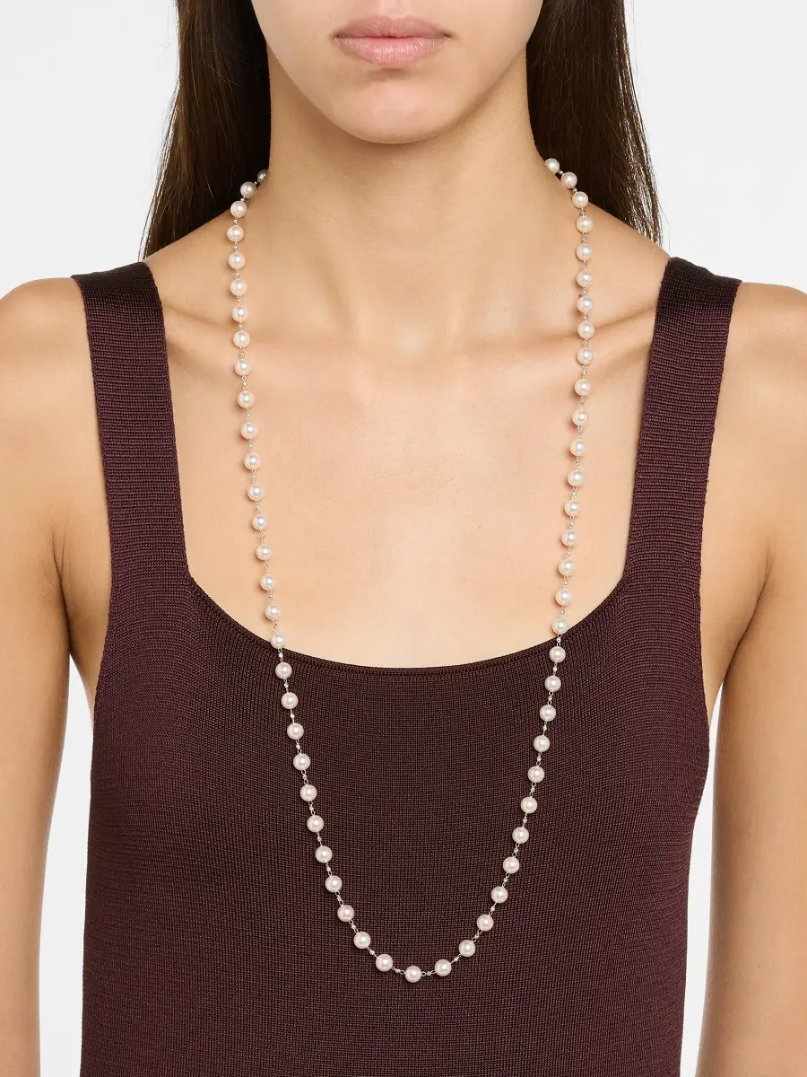 Pearls By Shari Women's 18K Yellow Gold Sparkle Akoya Pearl Necklace, 34"L | Thumbnail 2 Pearls By Shari Women's 18K Yellow Gold Sparkle Akoya Pearl Necklace, 34"L | Thumbnail 2