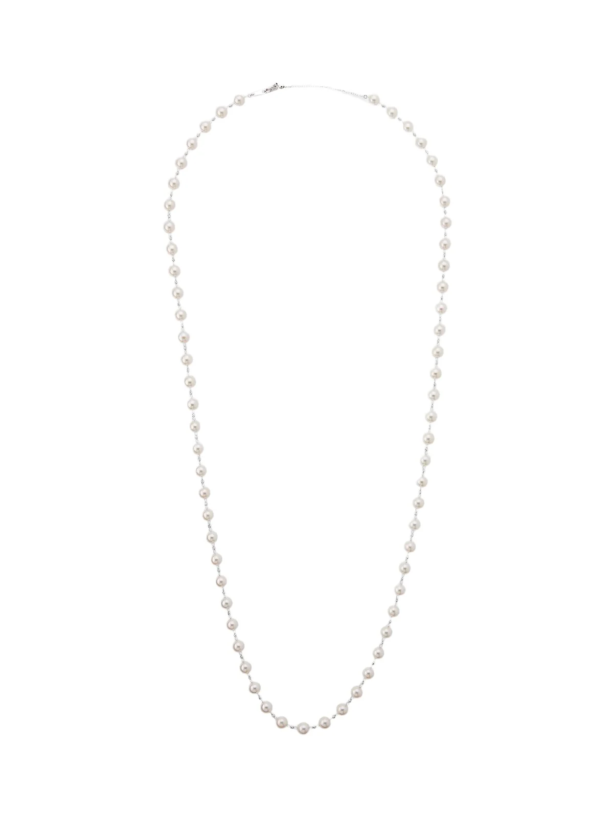 Pearls By Shari Women's 18K Yellow Gold Sparkle Akoya Pearl Necklace, 34"L