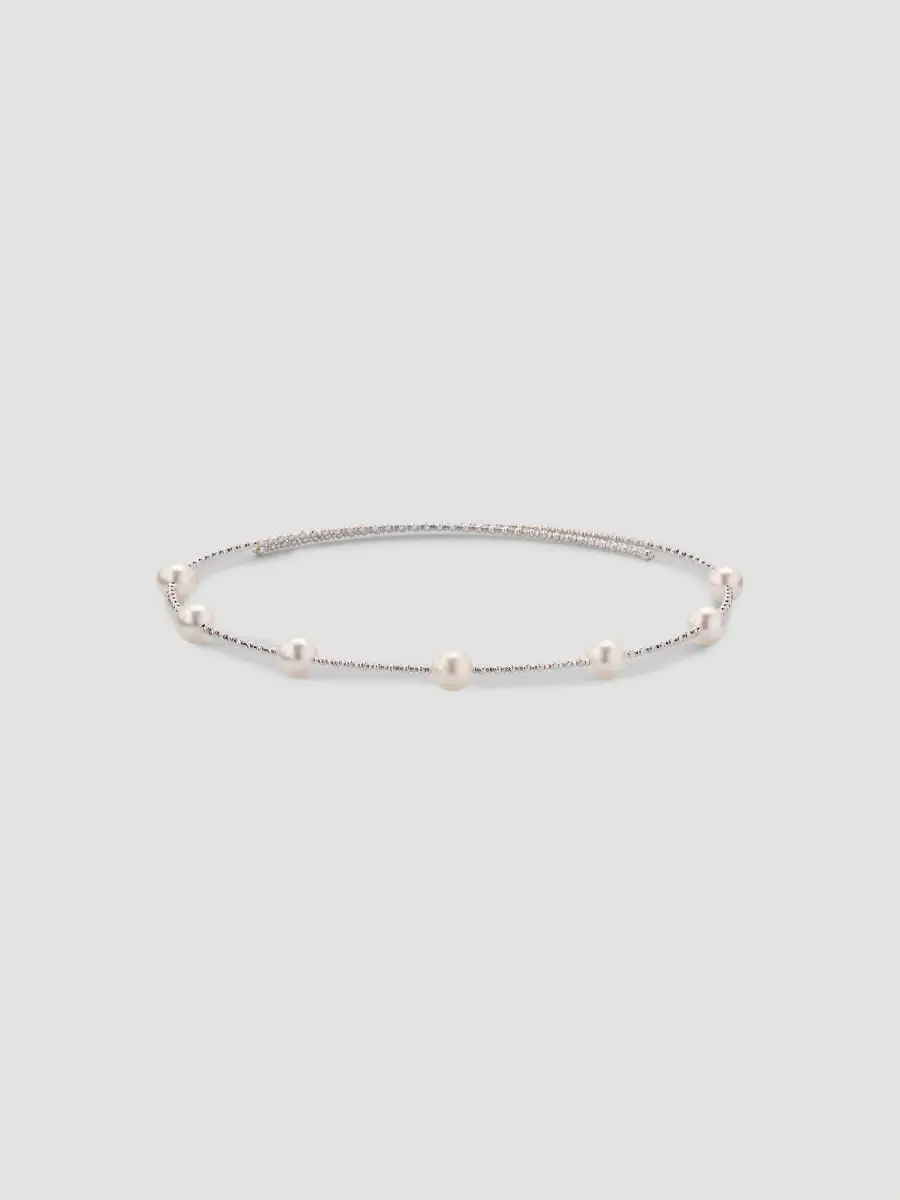 Pearls By Shari Women's 18K Yellow Gold Sparkle Akoya Pearl Choker Necklace | Thumbnail 4 Pearls By Shari Women's 18K Yellow Gold Sparkle Akoya Pearl Choker Necklace | Thumbnail 4