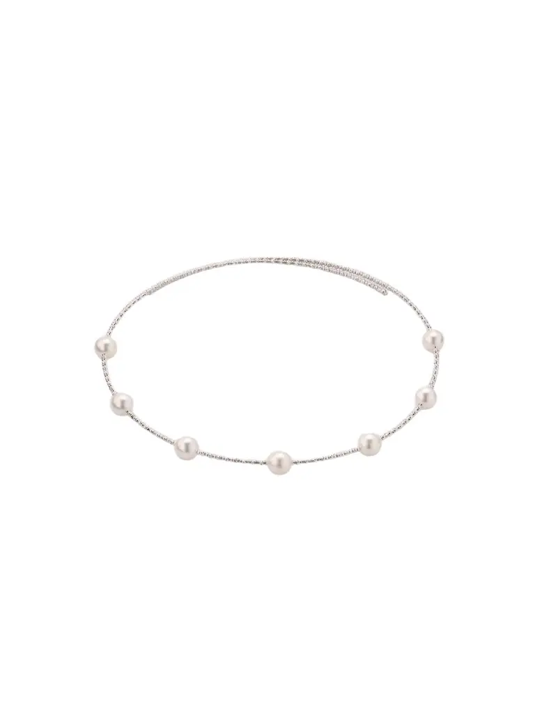 Pearls By Shari Women's 18K Yellow Gold Sparkle Akoya Pearl Choker Necklace