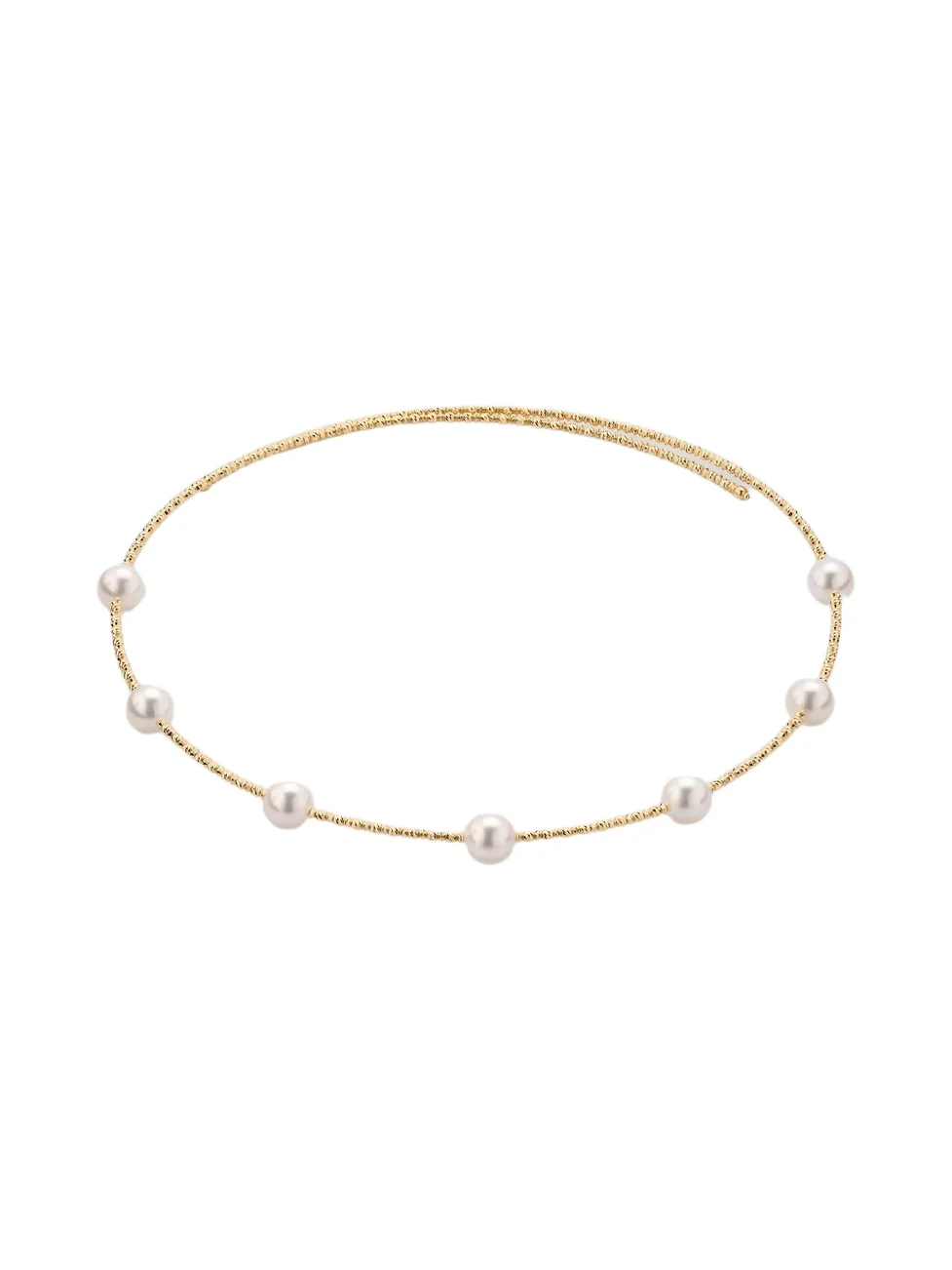 Pearls By Shari Women's 18K Yellow Gold Sparkle Akoya Pearl Choker Necklace