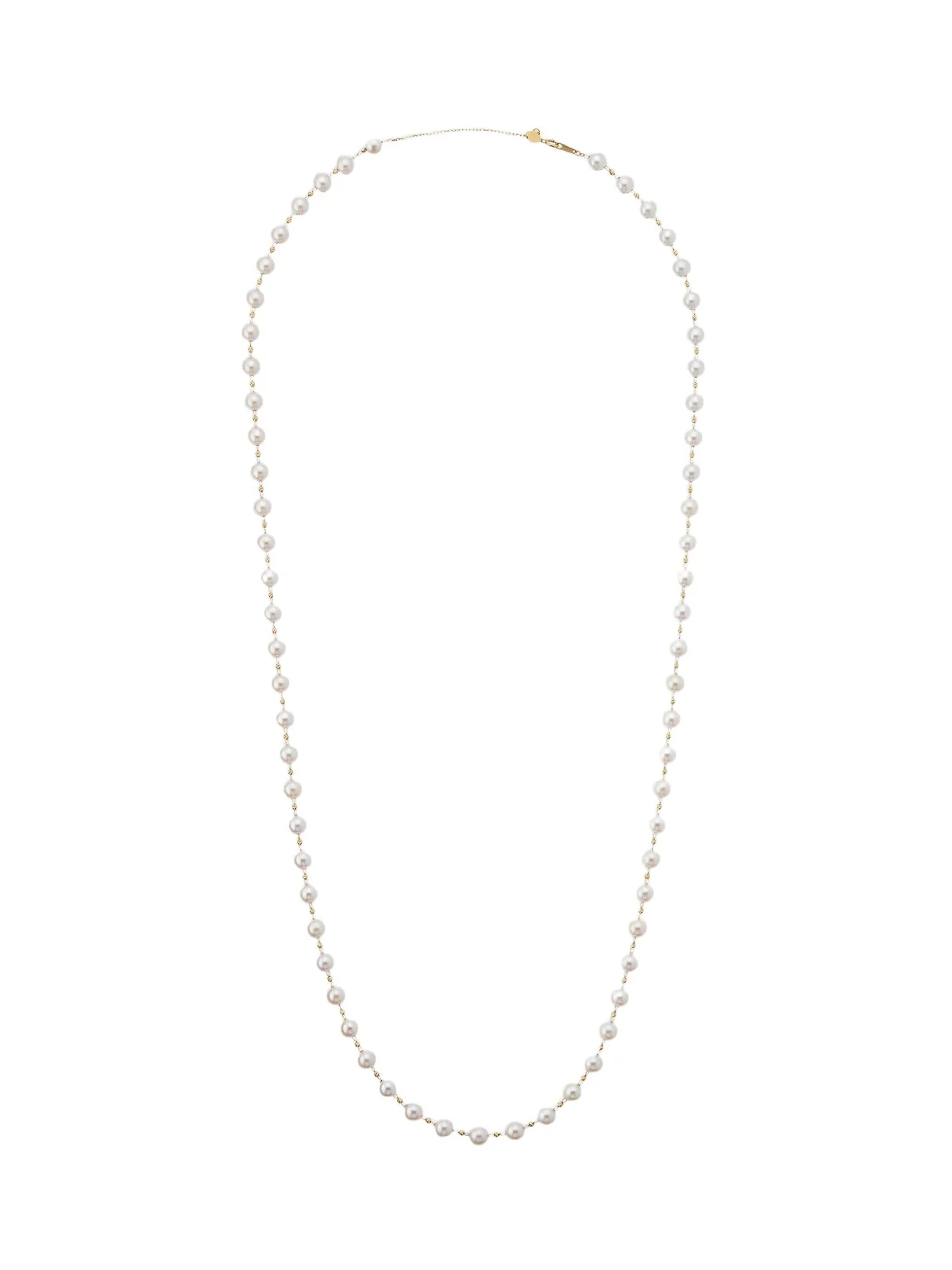 Pearls By Shari Women's 18K Yellow Gold Sparkle Akoya Pearl Necklace, 34"L