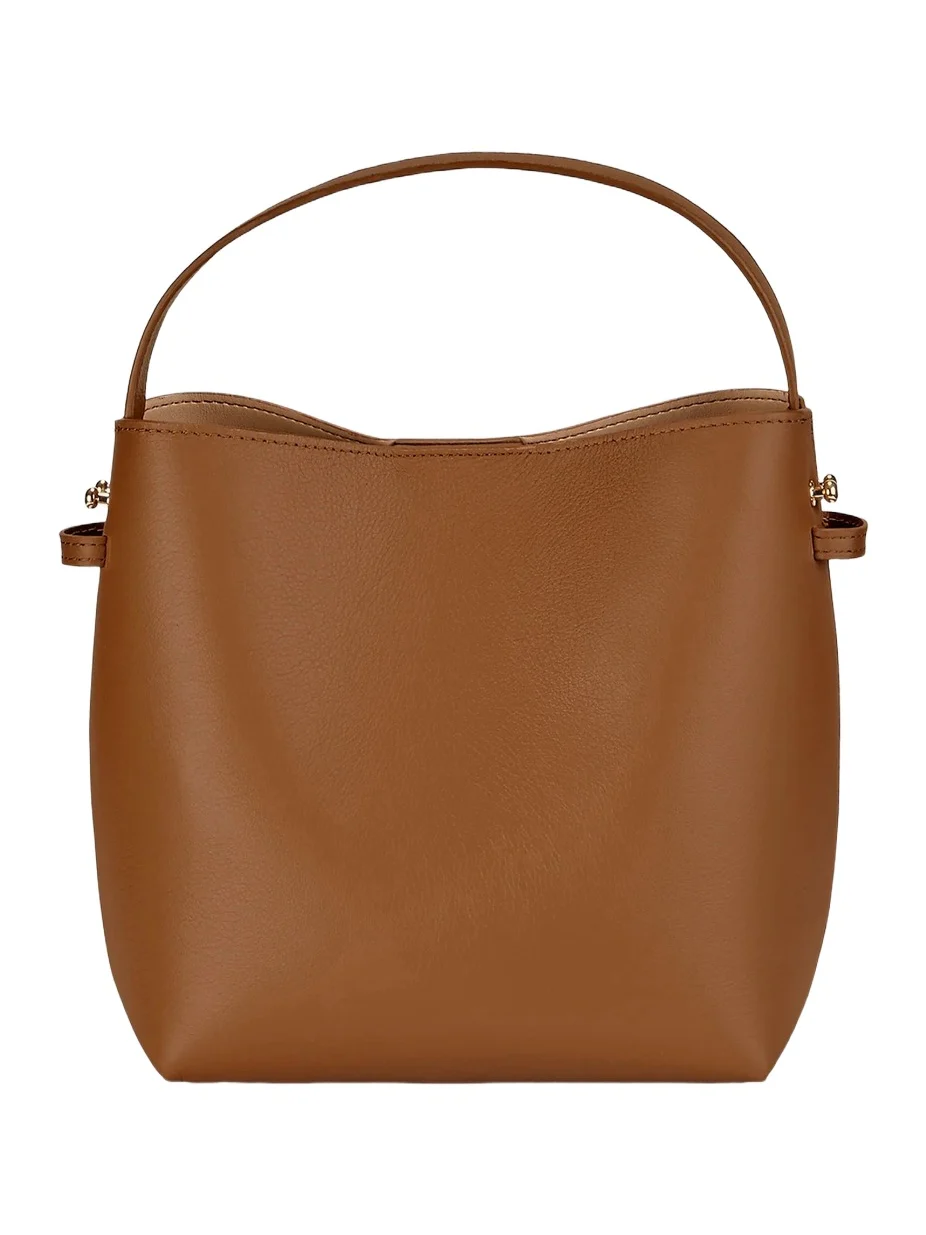 GiGi New York Women's Selena Smooth Leather Bucket Bag
