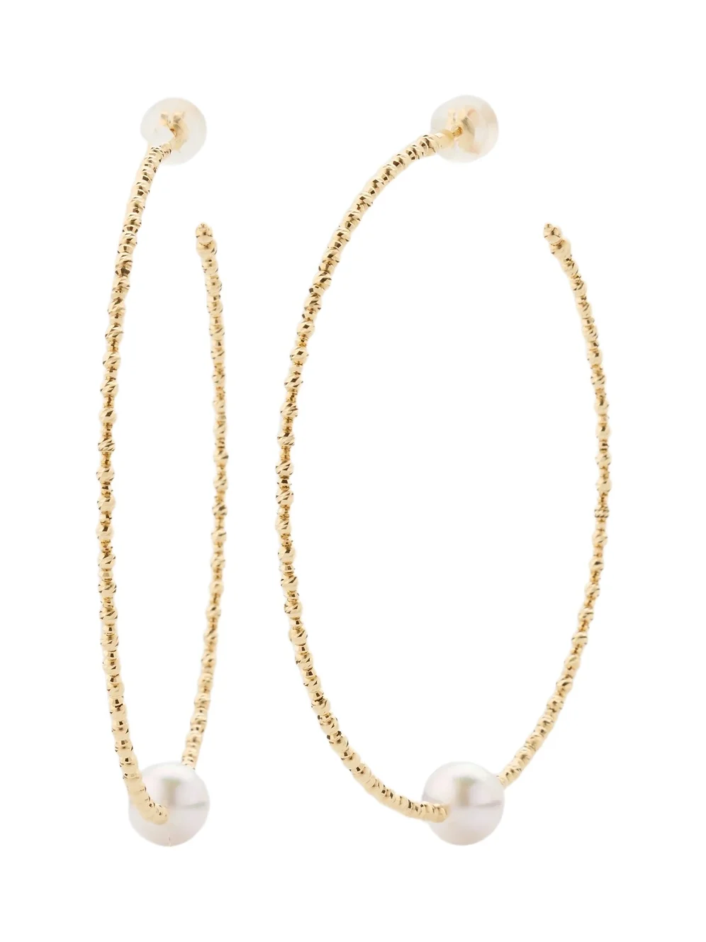 Pearls By Shari Women's 18K Yellow Gold Large Akoya Pearl Hoop Earrings