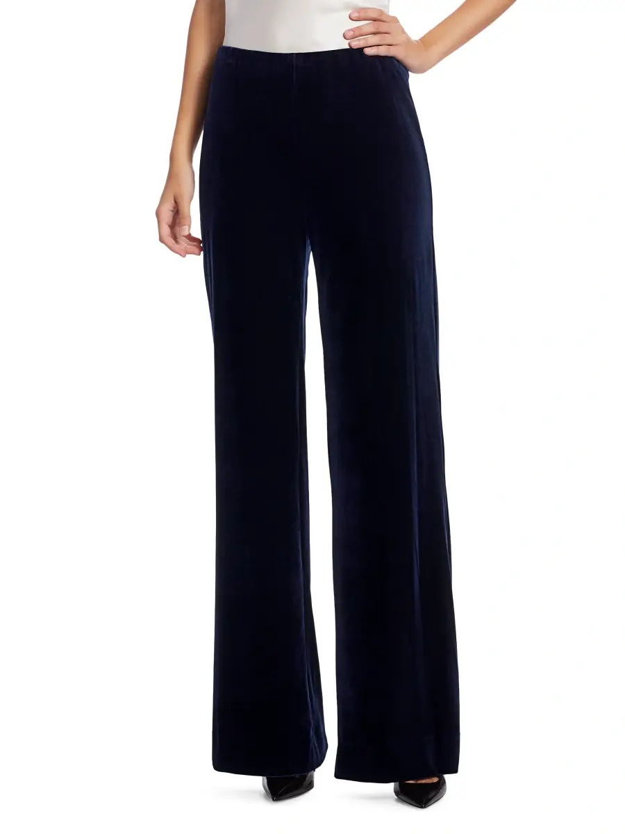 Teri Jon by Rickie Freeman Women's Velvet Wide Leg Pants | Thumbnail 3 Teri Jon by Rickie Freeman Women's Velvet Wide Leg Pants | Thumbnail 3