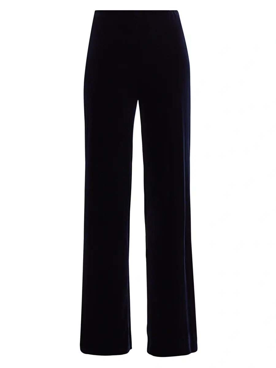 Teri Jon by Rickie Freeman Women's Velvet Wide Leg Pants