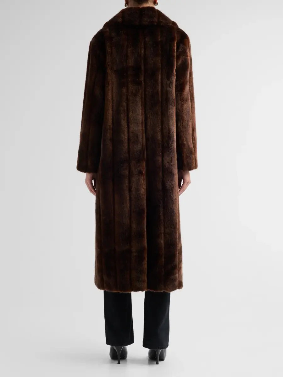 Mercer Collective Women's Mink Stripe Faux Fur Coat | Thumbnail 3 Mercer Collective Women's Mink Stripe Faux Fur Coat | Thumbnail 3