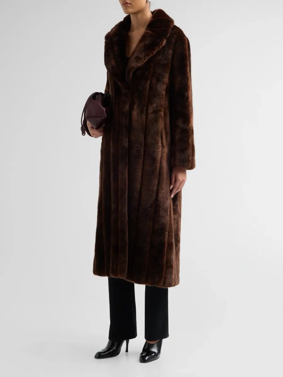 Mercer Collective Women's Mink Stripe Faux Fur Coat | Thumbnail 4 Mercer Collective Women's Mink Stripe Faux Fur Coat | Thumbnail 4