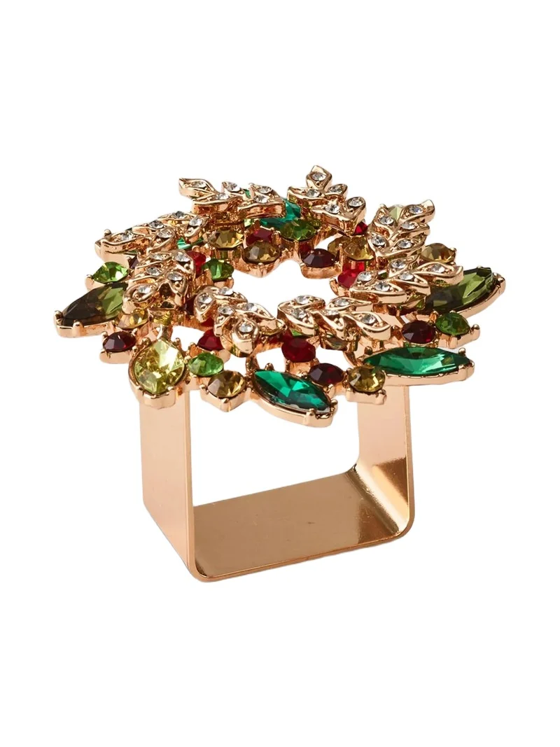 Kim Seybert 4-Piece Gem Wreath Napkin Ring Set