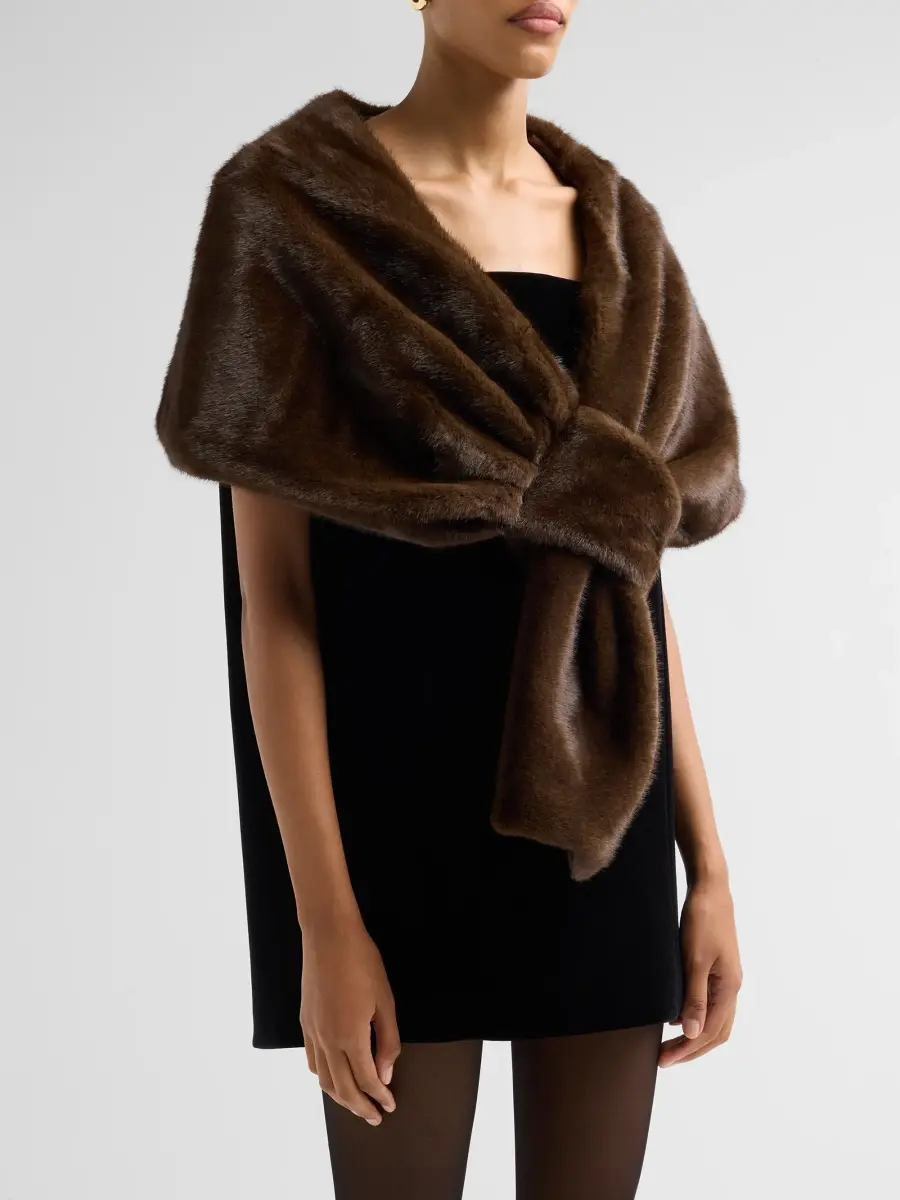 THEIA Women's Ayana Faux-Mink Cape | Thumbnail 4 THEIA Women's Ayana Faux-Mink Cape | Thumbnail 4