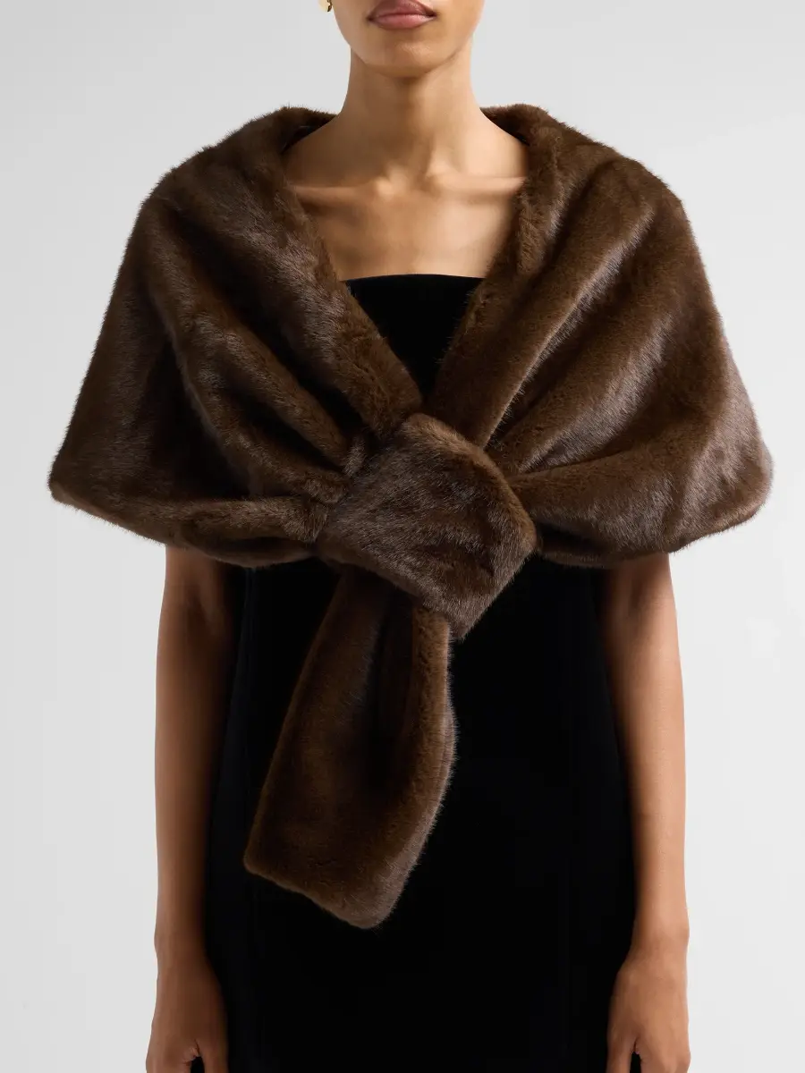 THEIA Women's Ayana Faux-Mink Cape | Thumbnail 5 THEIA Women's Ayana Faux-Mink Cape | Thumbnail 5