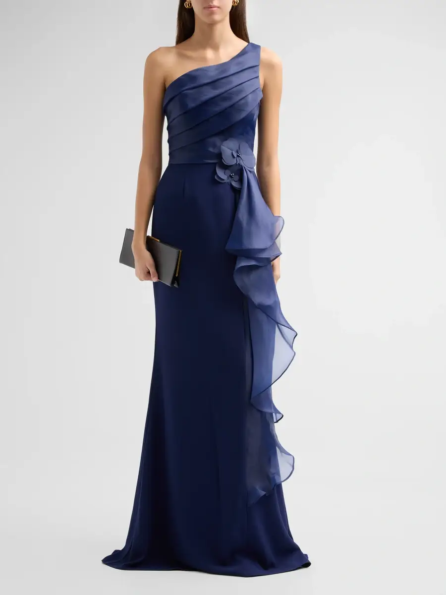 Rene Ruiz Collection Women's Draped Organza One-Shoulder Gown | Thumbnail 2 Rene Ruiz Collection Women's Draped Organza One-Shoulder Gown | Thumbnail 2