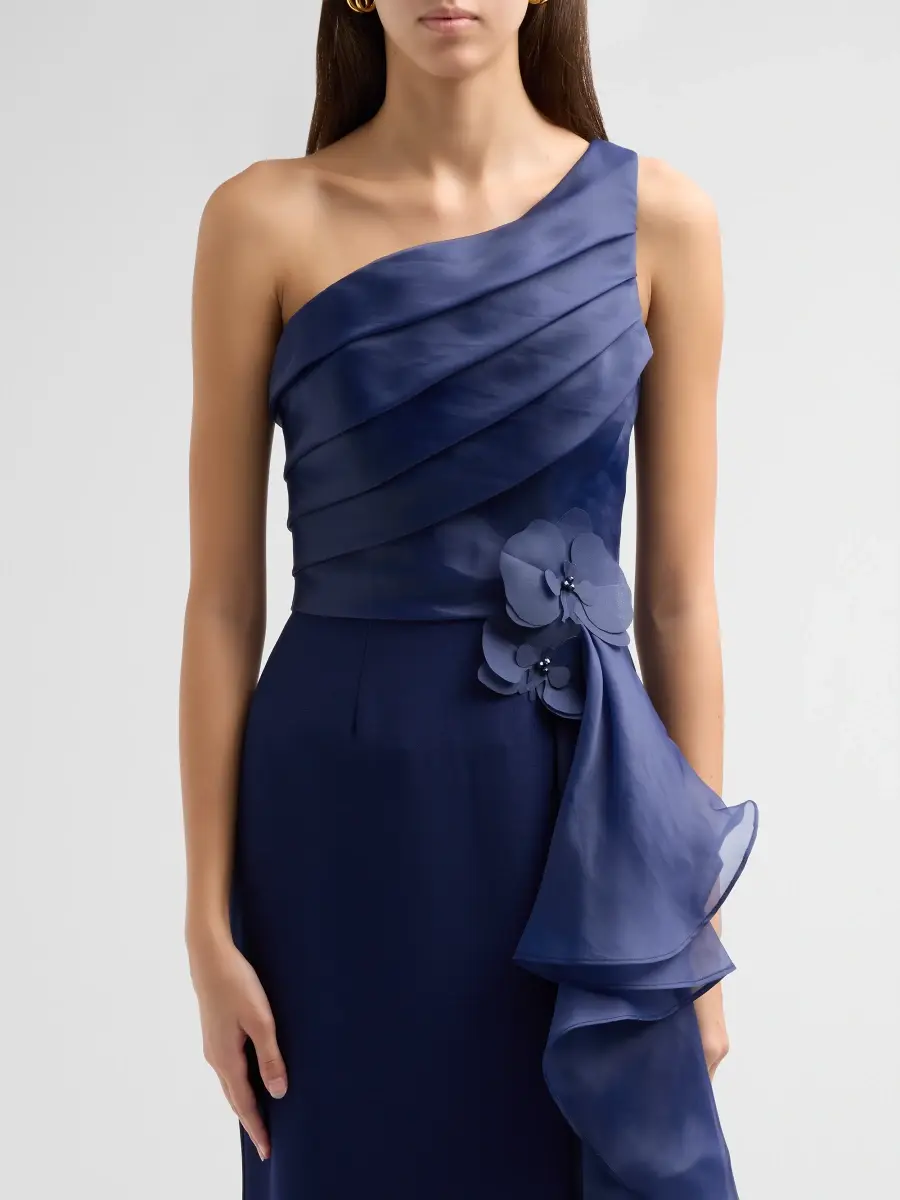 Rene Ruiz Collection Women's Draped Organza One-Shoulder Gown | Thumbnail 5 Rene Ruiz Collection Women's Draped Organza One-Shoulder Gown | Thumbnail 5