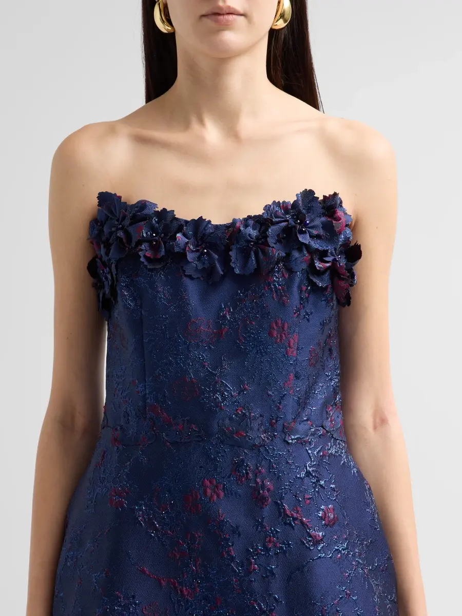 Rene Ruiz Collection Women's Floral Appliqué Jacquard Strapless Gown | Thumbnail 5 Rene Ruiz Collection Women's Floral Appliqué Jacquard Strapless Gown | Thumbnail 5