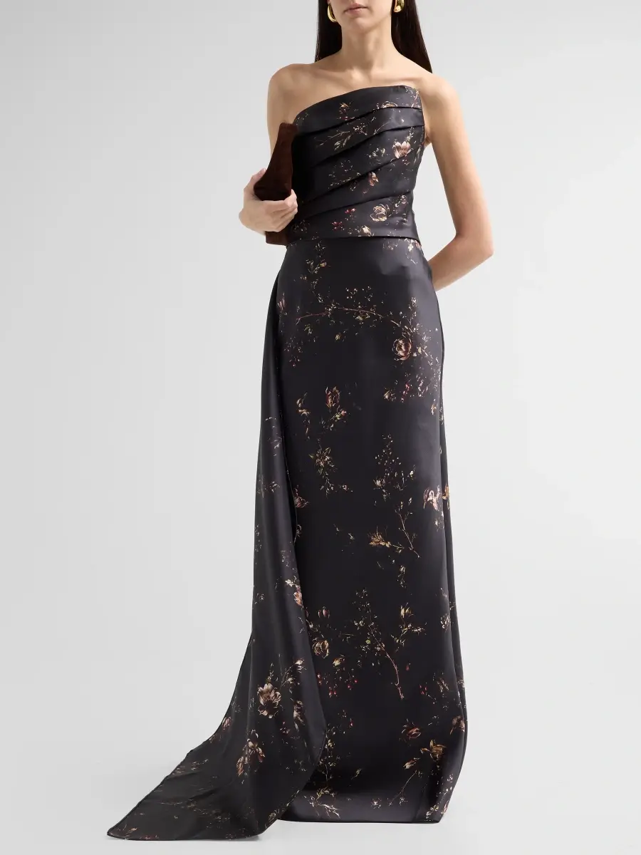 Rene Ruiz Collection Women's Floral Mikado Strapless Column Gown | Thumbnail 4 Rene Ruiz Collection Women's Floral Mikado Strapless Column Gown | Thumbnail 4