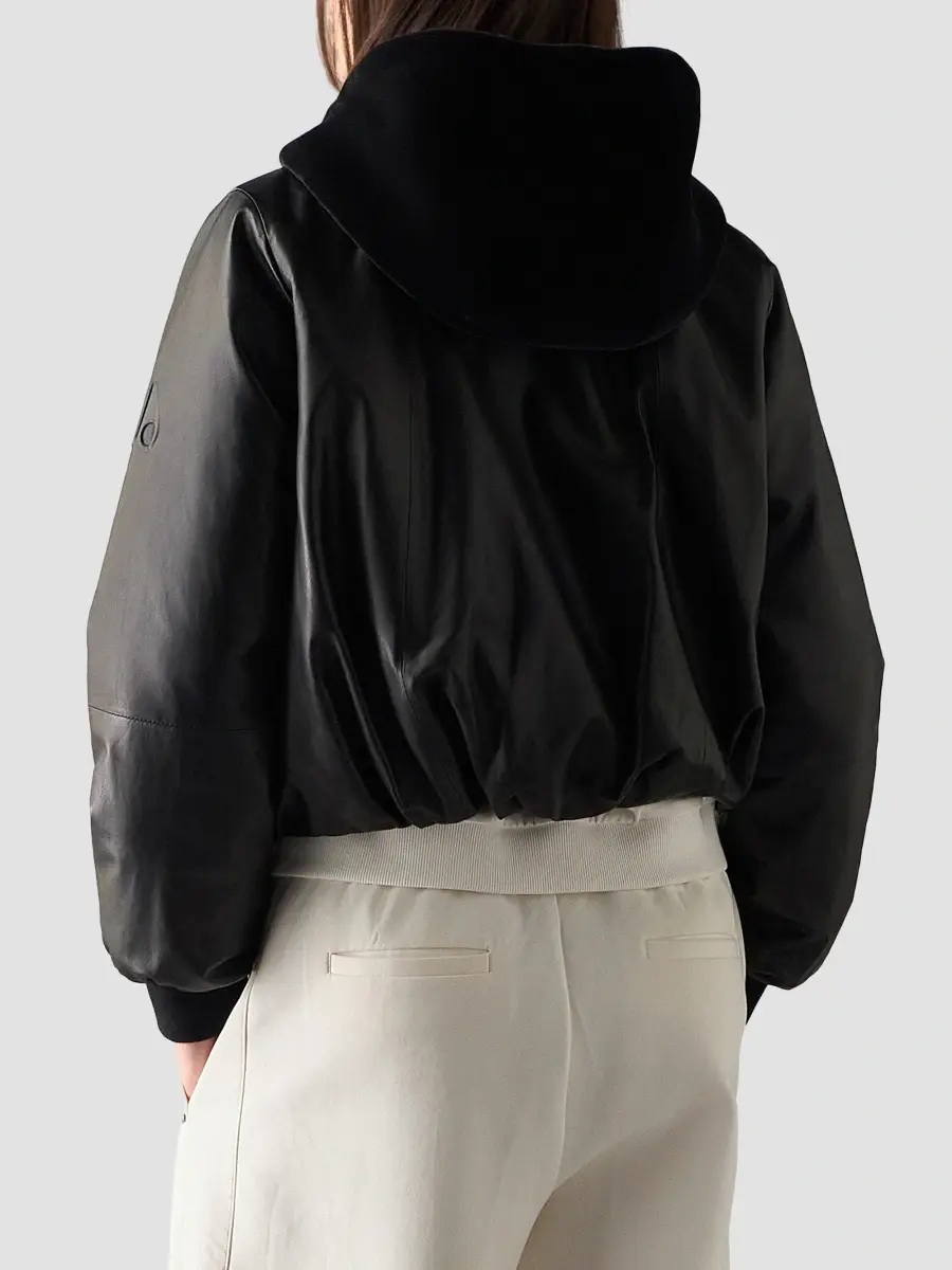 Moose Knuckles Women's Cardin Leather Bomber Jacket | Thumbnail 3 Moose Knuckles Women's Cardin Leather Bomber Jacket | Thumbnail 3