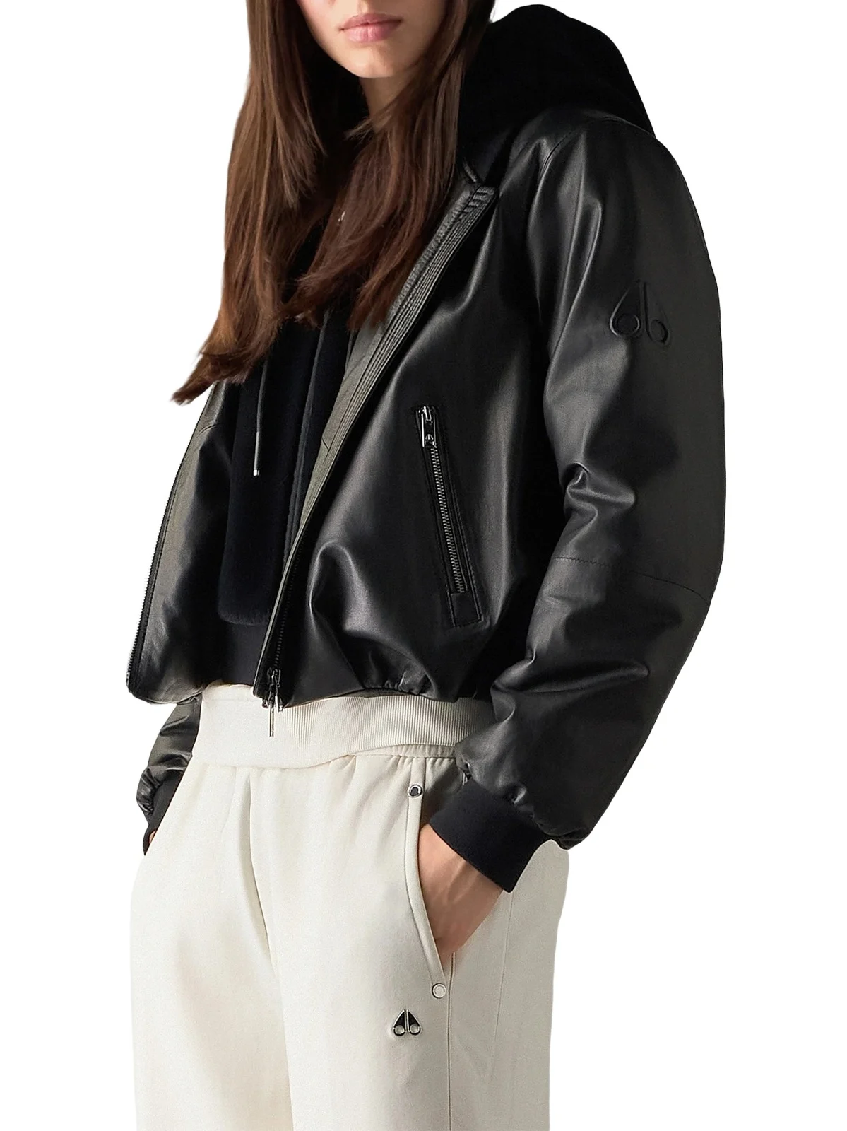 Women's Cardin Leather Bomber Jacket Women's Cardin Leather Bomber Jacket