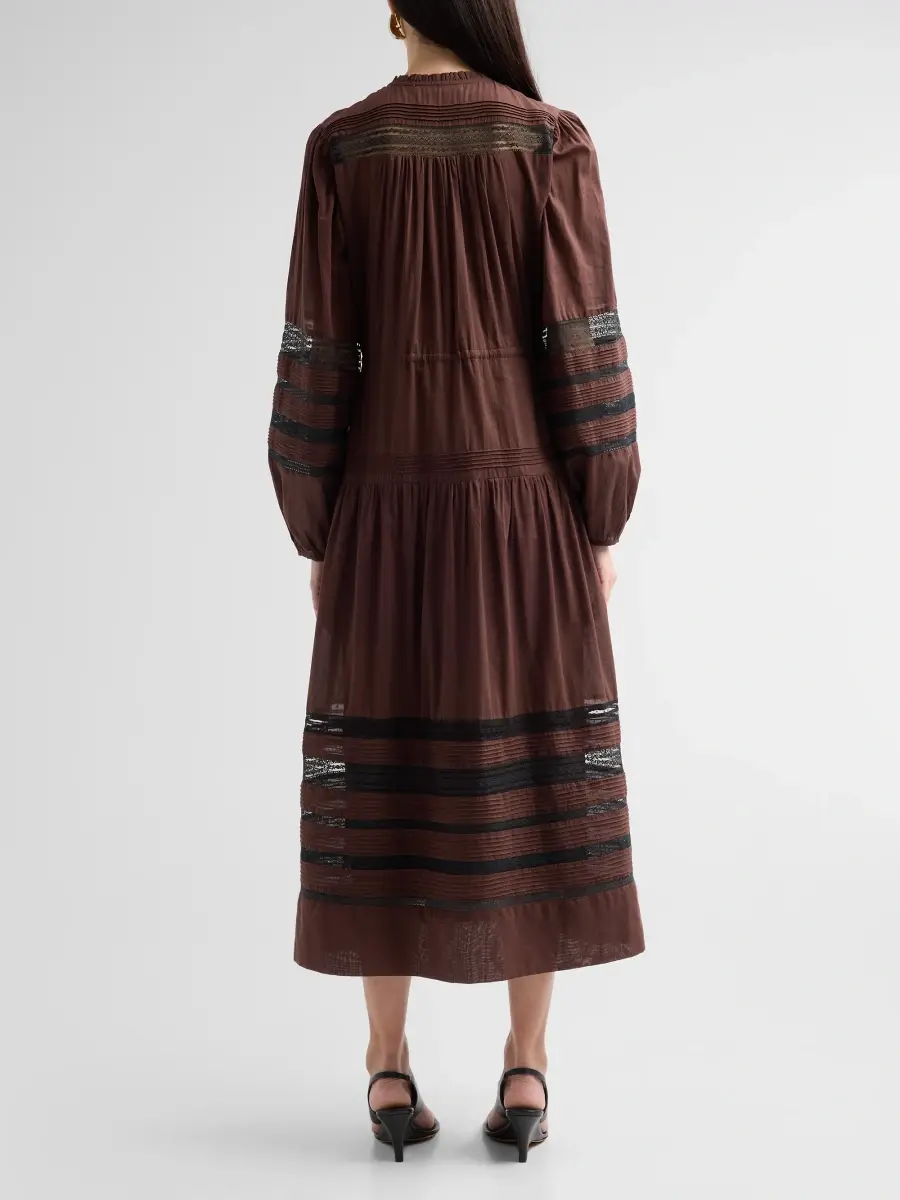 Ciao Lucia Women's Marette Striped Cotton Mesh Midi Dress | Thumbnail 3