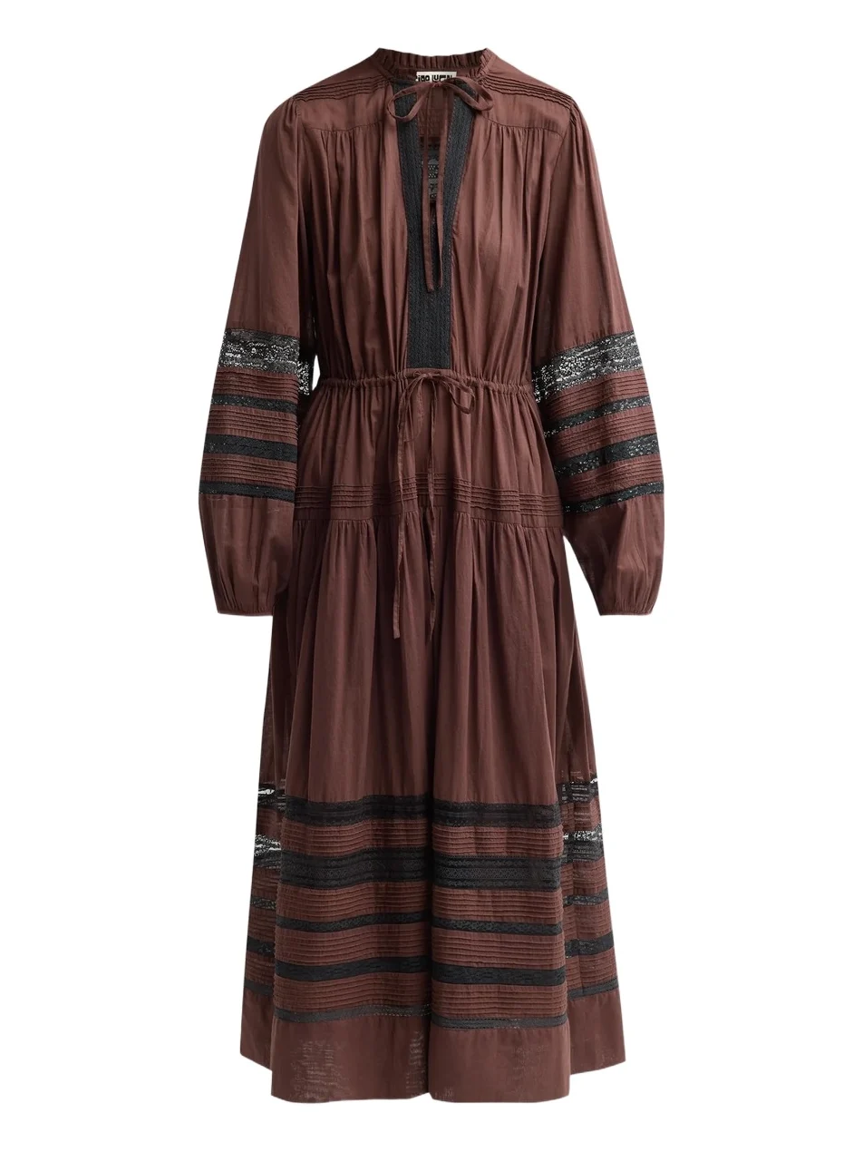 Women's Marette Striped Cotton Mesh Midi Dress