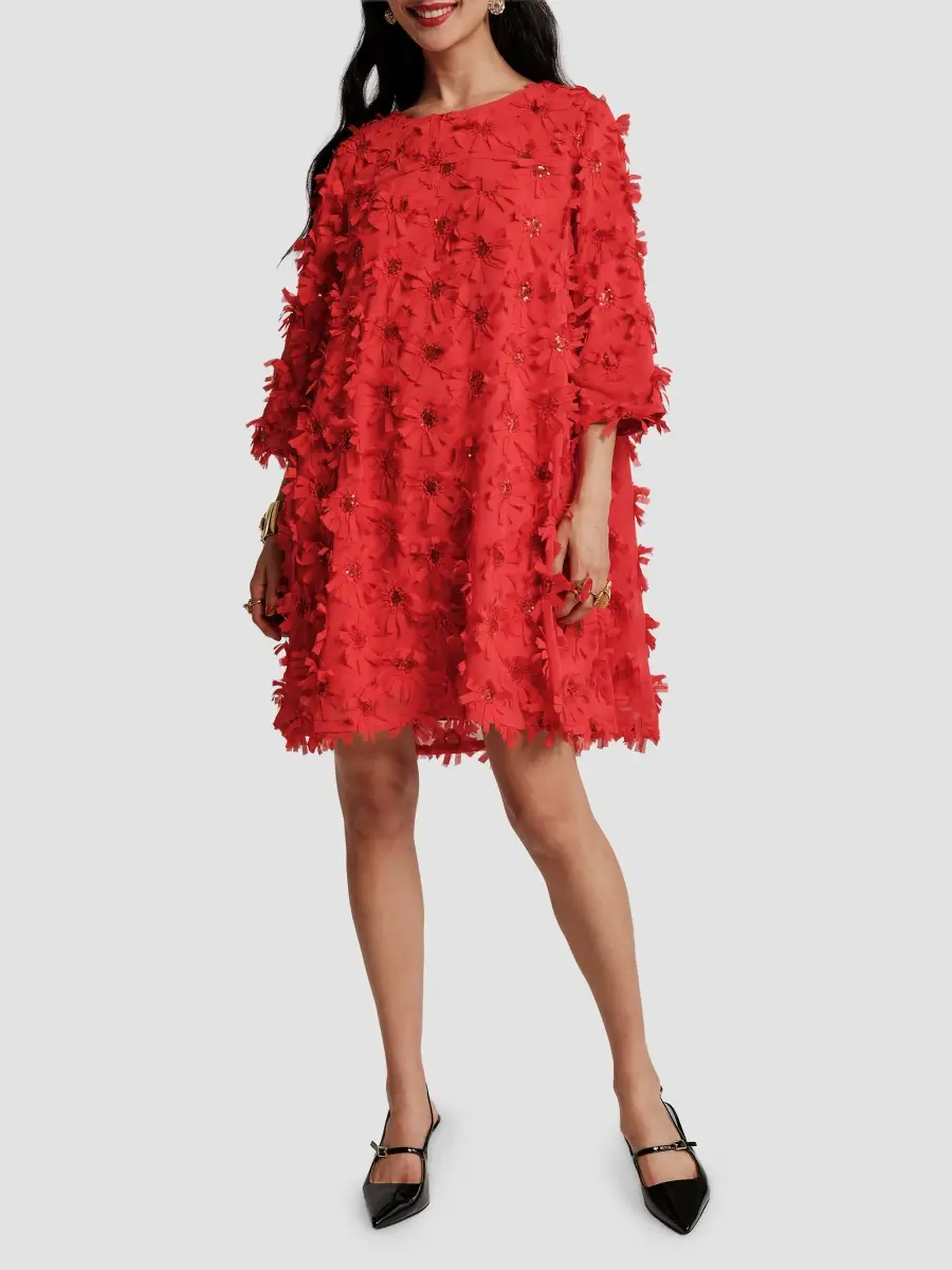 Frances Valentine Women's Edie Daisy Appliqué Mini Dress | Thumbnail 2