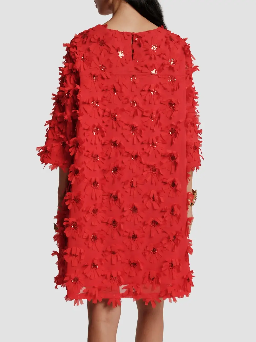 Frances Valentine Women's Edie Daisy Appliqué Mini Dress | Thumbnail 3