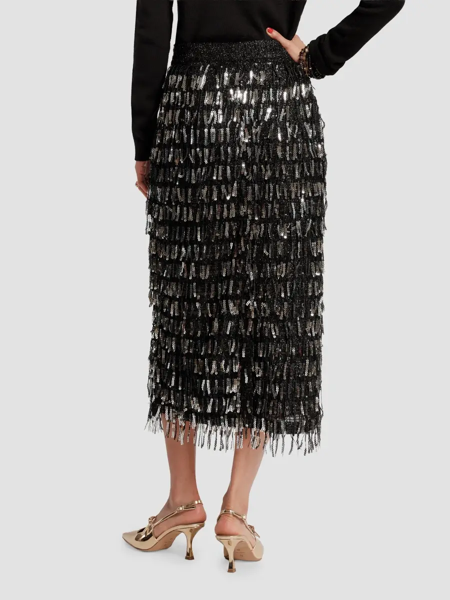 Frances Valentine Women's Shimmy Sequined Mesh Midi Skirt | Thumbnail 3 Frances Valentine Women's Shimmy Sequined Mesh Midi Skirt | Thumbnail 3