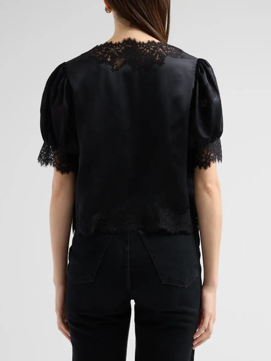DÔEN Women's Idella Lace-Trim Silk Top | Thumbnail 3 DÔEN Women's Idella Lace-Trim Silk Top | Thumbnail 3