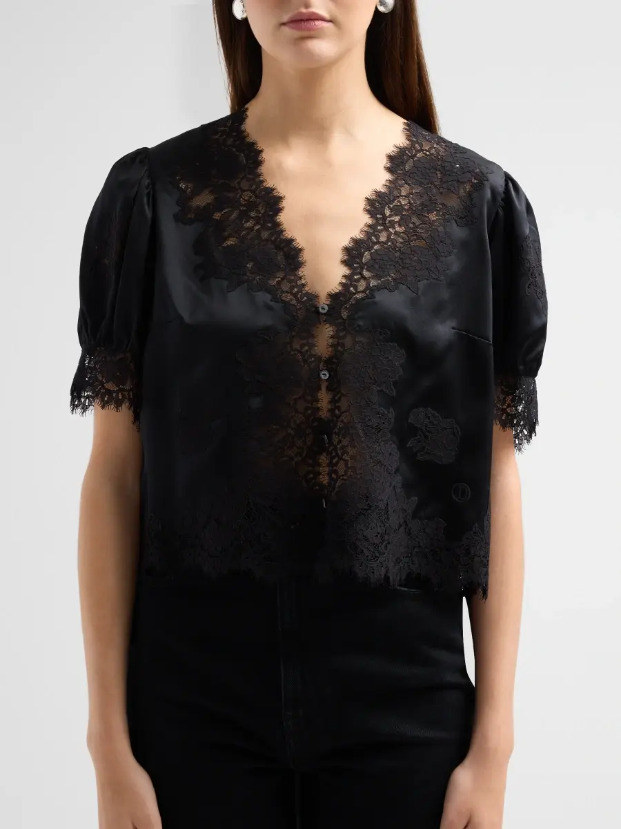 DÔEN Women's Idella Lace-Trim Silk Top | Thumbnail 5 DÔEN Women's Idella Lace-Trim Silk Top | Thumbnail 5