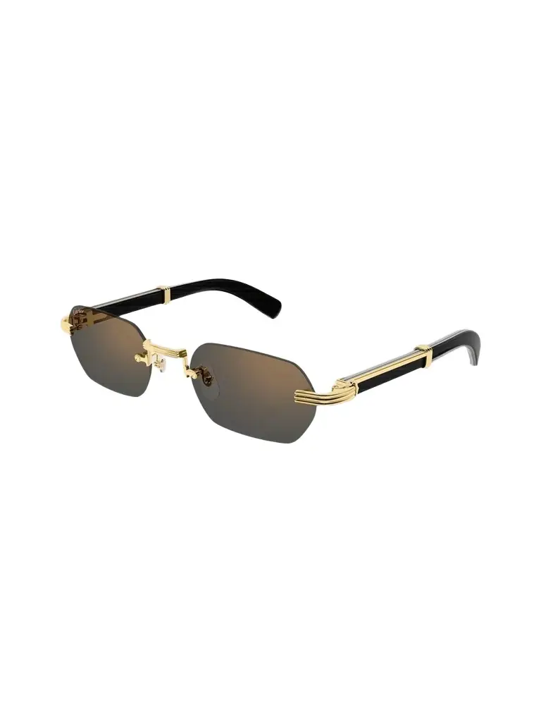 Cartier Men's Première De Ct0362S Metal & Wood Rimless Rectangular Sunglasses