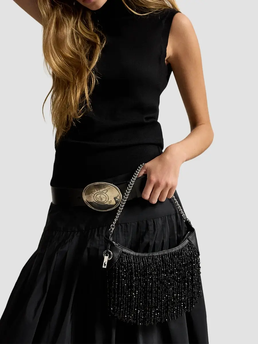 Polo Ralph Lauren Women's Polo ID Mini Fringed Shoulder Bag | Thumbnail 3 Polo Ralph Lauren Women's Polo ID Mini Fringed Shoulder Bag | Thumbnail 3
