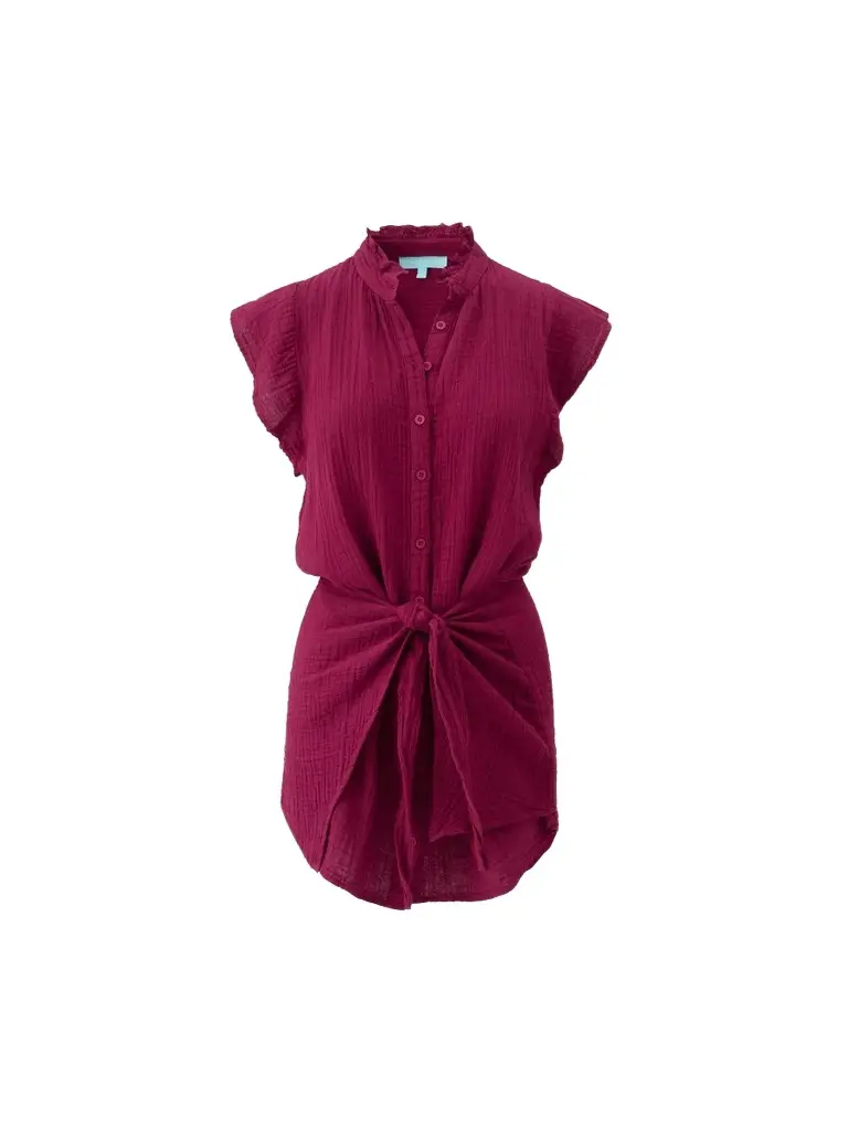 Women's Lucinda Cotton Flutter-Sleeve Shirtdress Women's Lucinda Cotton Flutter-Sleeve Shirtdress
