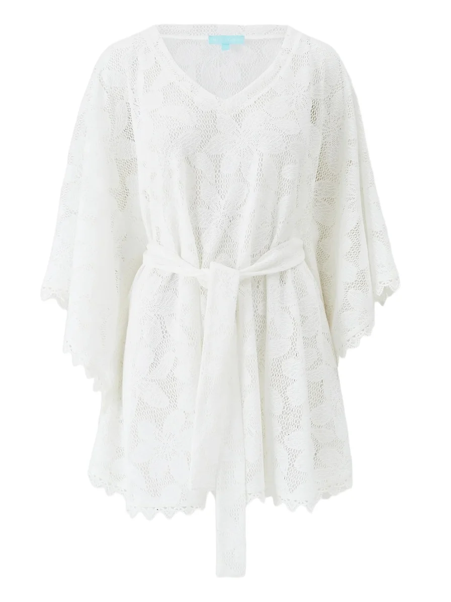 Melissa Odabash Women's Petra Crochet Mini Caftan Dress
